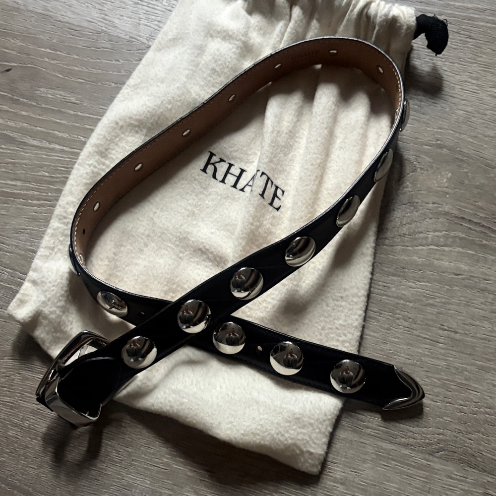 KHAITE Black Belt with Silver Accents